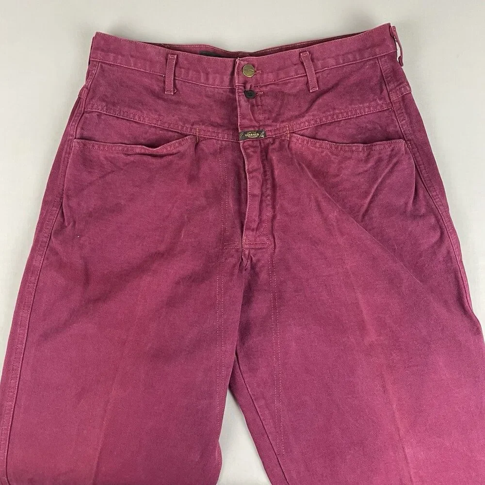 Marithe Francois Girbaud Jeans Women's 33 Burgundy Denim Tapered Leg Made In USA